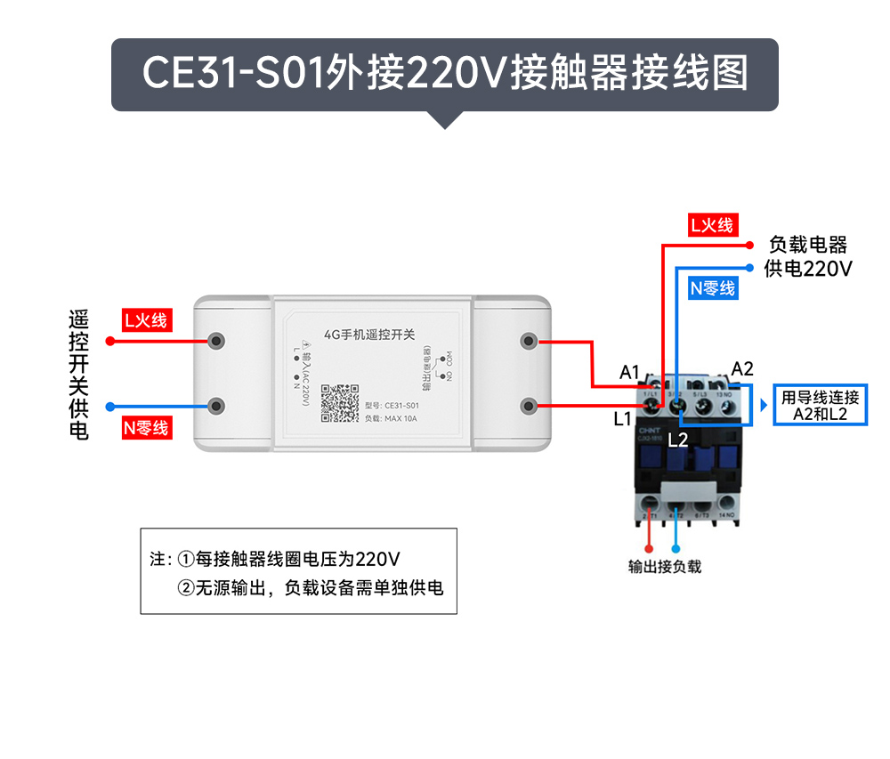 CE31-S01系列 4G手机遥控开关 接线图 (4)