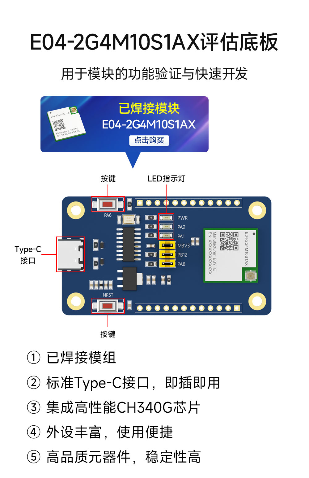 EWT04-2G4M10S1AX 无线模块测试套件 (2)