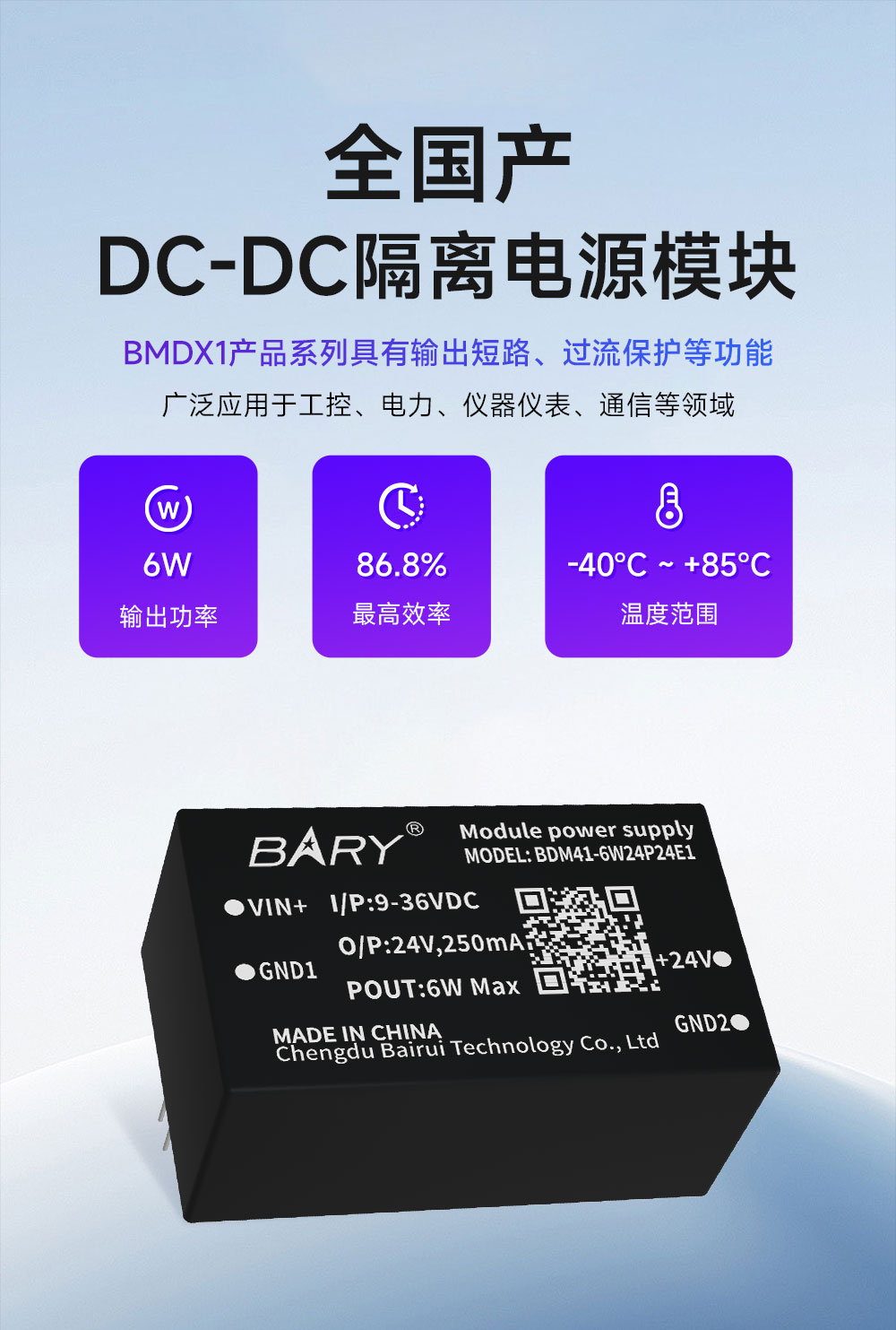BDM41-6W24P24E1 全国产DC-DC电源模块 (1)