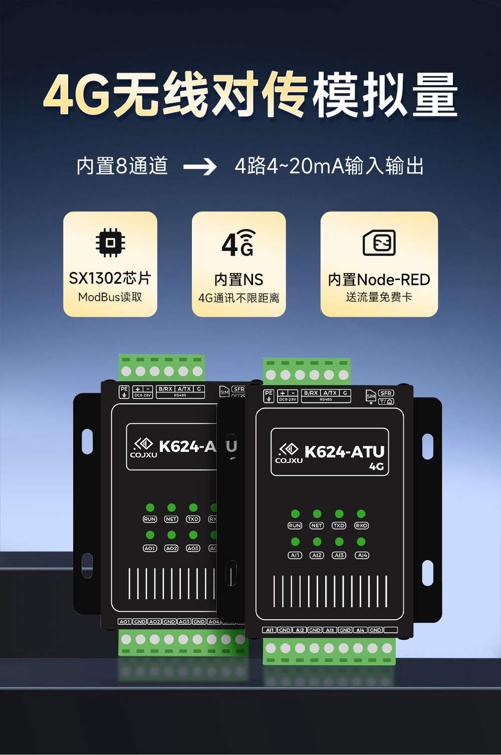 K624-ATU(4G) 模拟量对传模块 (1) K624-ATU(4G) 模拟量对传模块 (1)