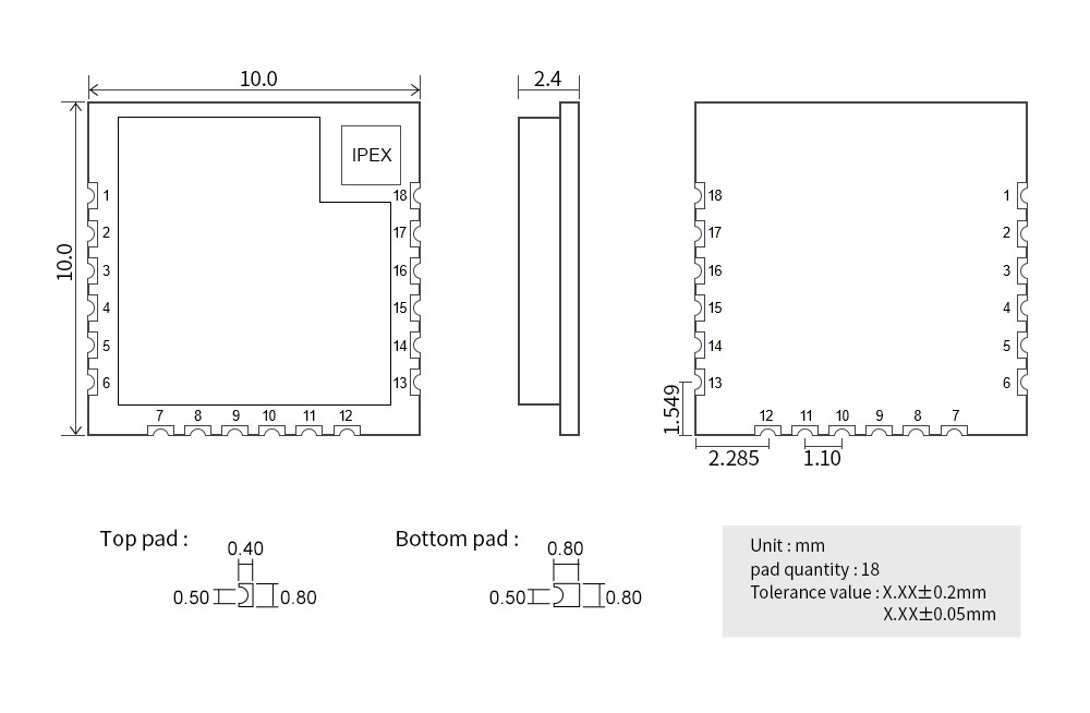 引脚 EWM151-2G4T10SX