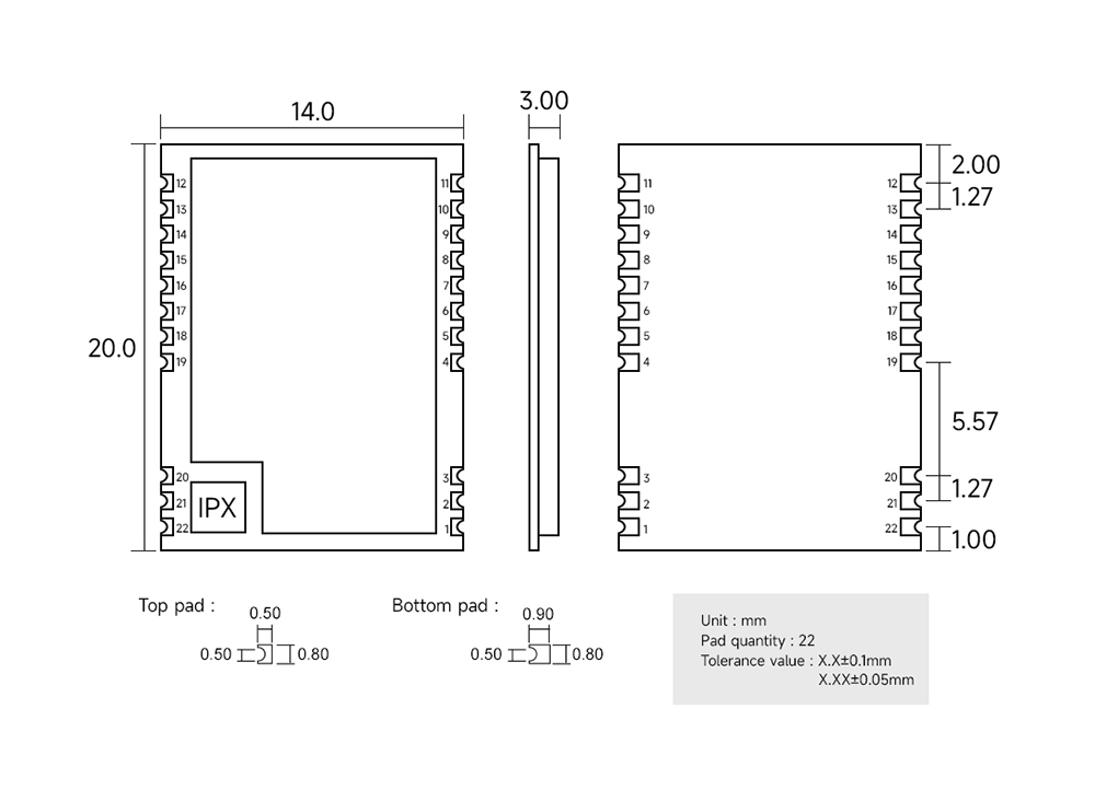 引脚 E22-170M22S