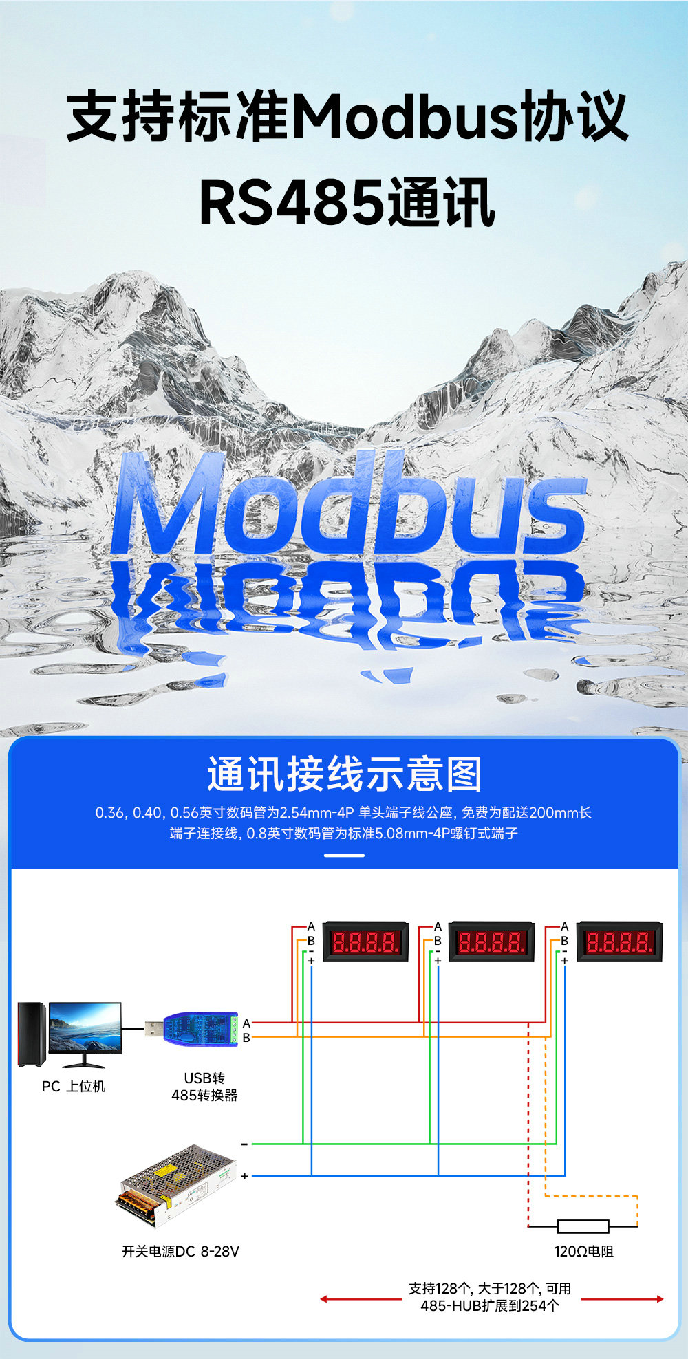 EID051-144系列RS485串口LED数码管 (3)