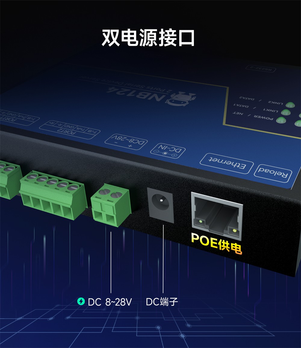 NB124ES-V2_POE受电2路串口服务器 (15)