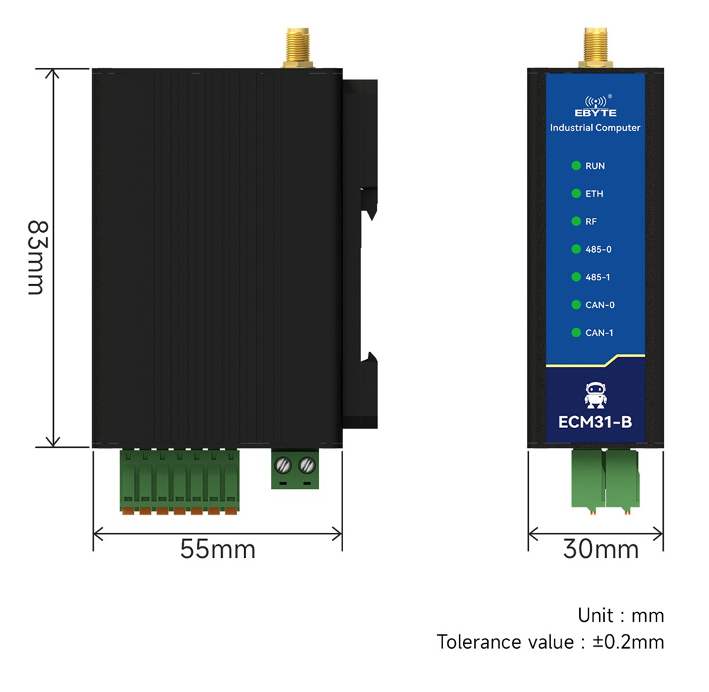 尺寸 ECM31工控机 