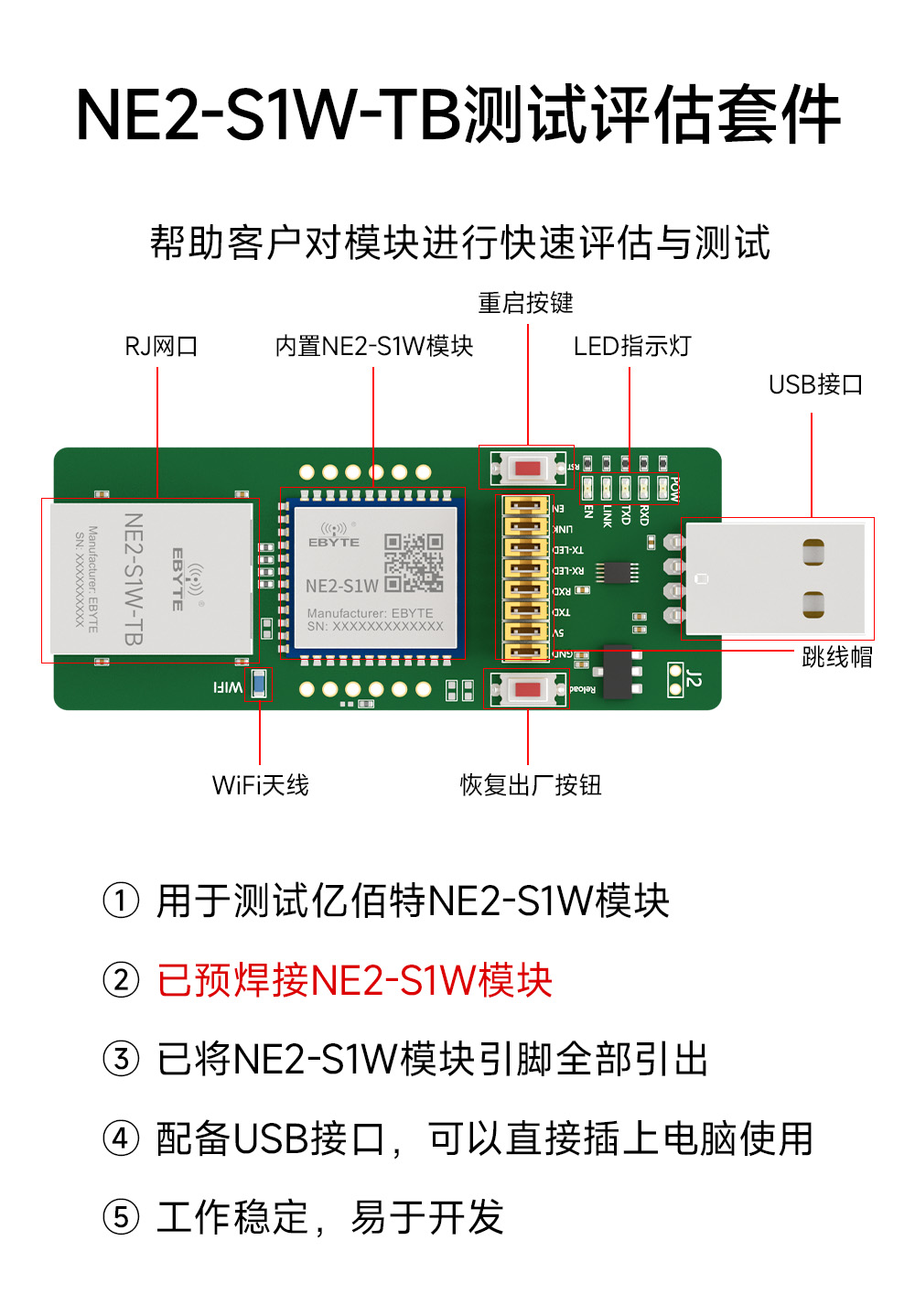 NE2-S1W-TB 测试套件 NE2-S1W-TB 测试套件